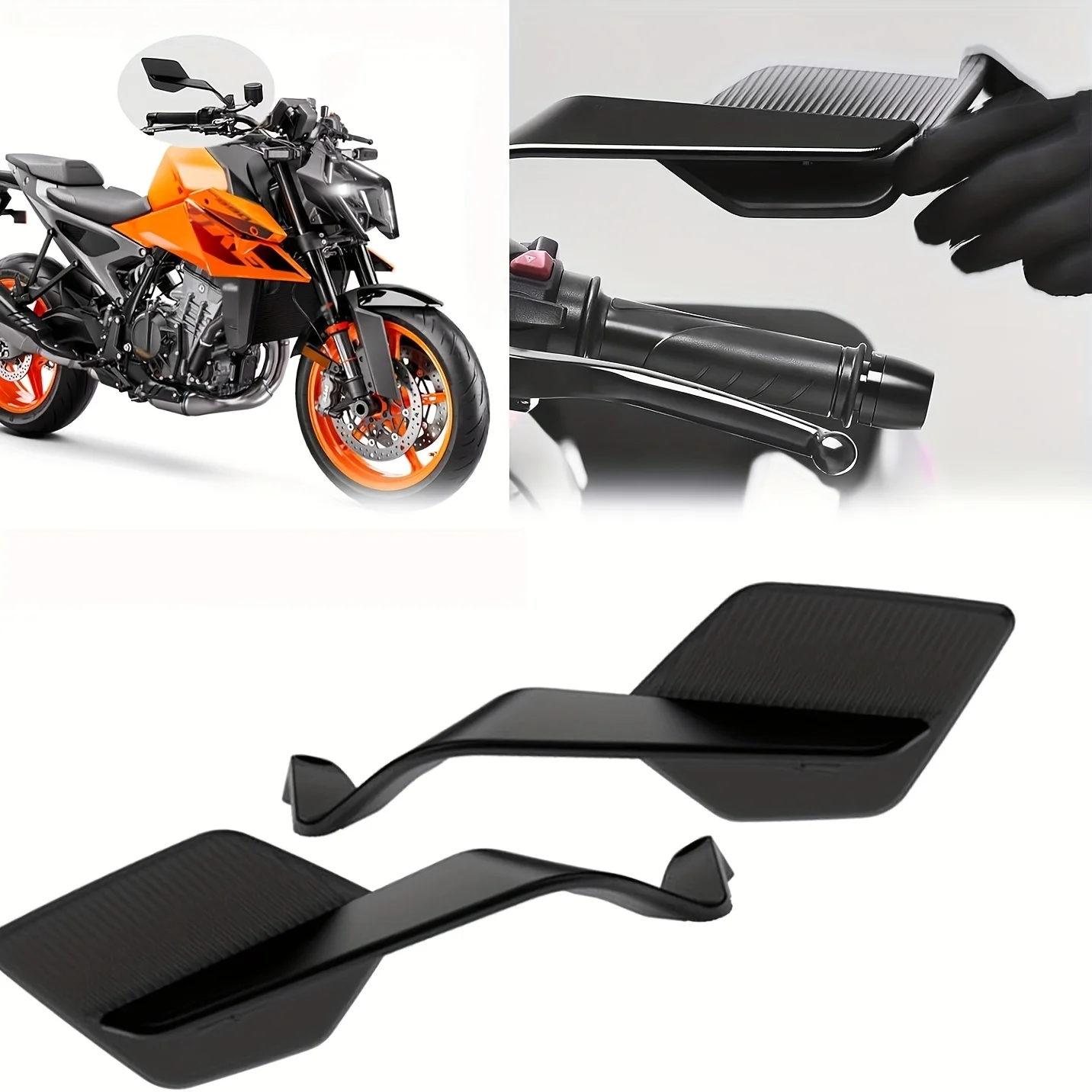 

Universal 360° Rotatable Motorcycle rearview mirror Windshield Mount, Anti-Glare, Anti-Vibration, Wide Angle for Cruiser ATV