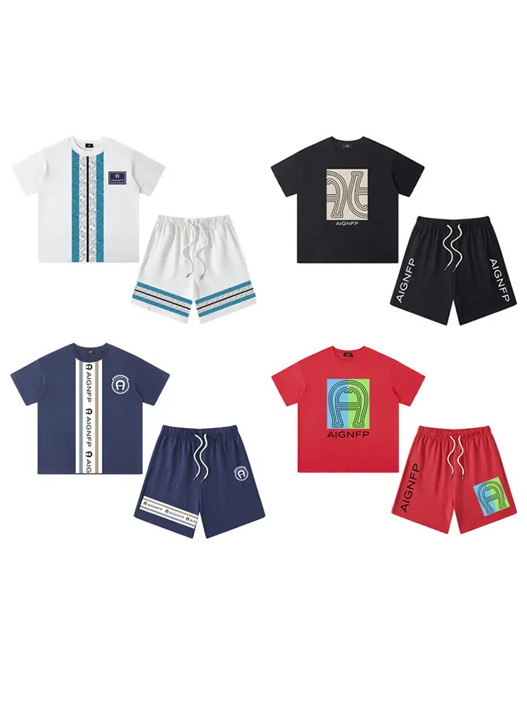 

Fashion Kids Summer Clothes T-shirt Boys Sets Vacation Casual Wear Children's Clothing Letter Short sleeve Tees Shorts Boy Set