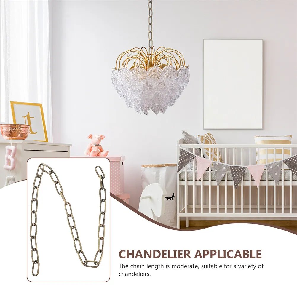 2Pcs Sturdy Decorative Light Chain for Ceiling Lamps Chandeliers Desk Lamps Heavy Duty Lighting Hanging Chain Fixture Accessory
