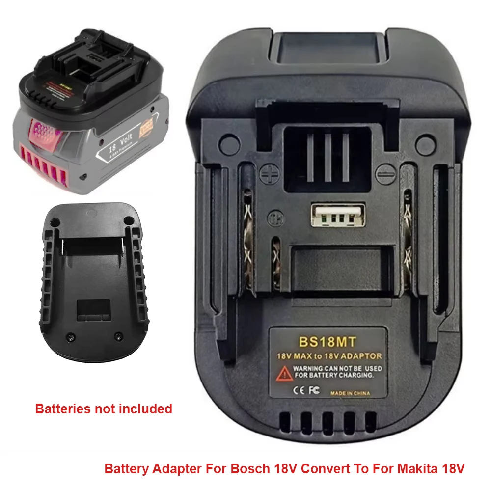

BS18MT адаптер-переходник для аккумулятора USB для Bosch 18 В BAT619G/620, конвертер для литиевой батареи Makita 18 В BL 1860