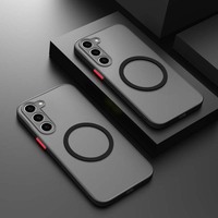 New Magsafe Wireless Charge Cover for Samsung Galaxy S20 S21 S22 S23 FE S24 Plus S24Ultra Shockproof Matte Clear Back Case