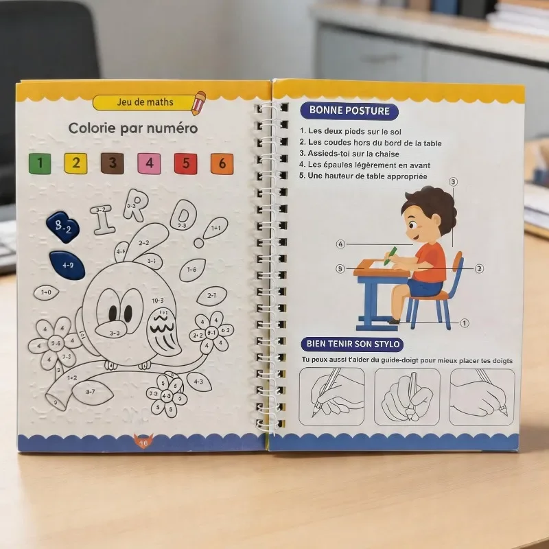 Übungsheft für französische Ziffernschriften, Kalligrafie-Übungen, Schreibaktivitäten-Übungsheft, Schreibrillen-Übungsbuch – Detail 3