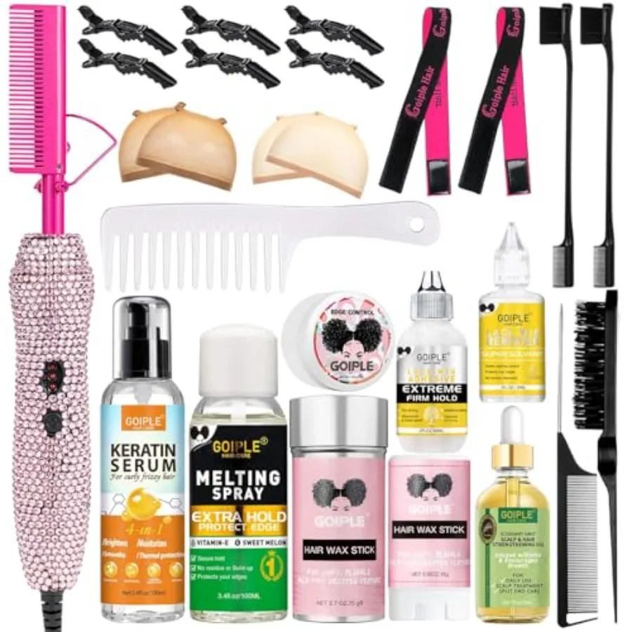 

Электрический выпрямитель и расческа-плойка Deluxe для натуральных волос и париков 450 ° Термощетка для укладки волос с защитным чехлом от ожогов