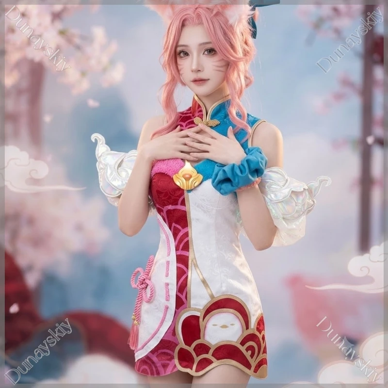 Disfraz de Cosplay de Ahri Estilo Chino Espíritu de Zorro, Spirit Blossom Springs, para Comic Con, Fiesta de Halloween, Estilo Primavera, Representación Teatral