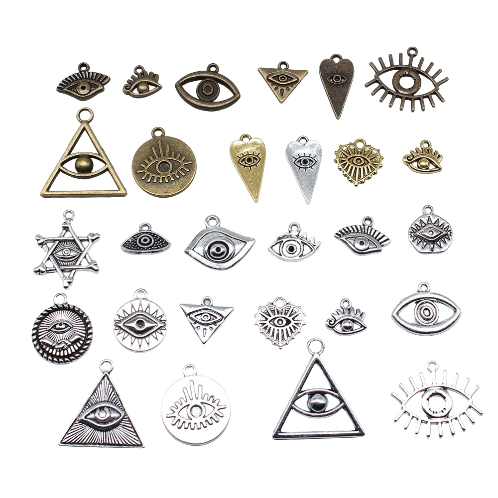 20pcs Witch Evil Eye Charms, DIY Jewelry Making