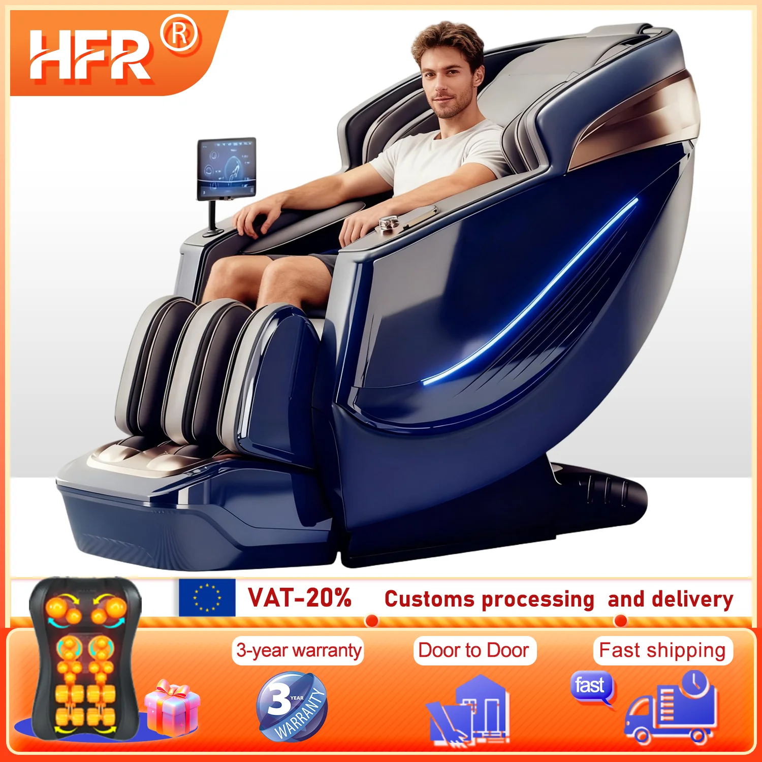

3-year warranty Electric Massage Chair Intelligent Voice Control Kneading 6D+6D Dual Core Full Body Airbag Home 3D Thai Stretch