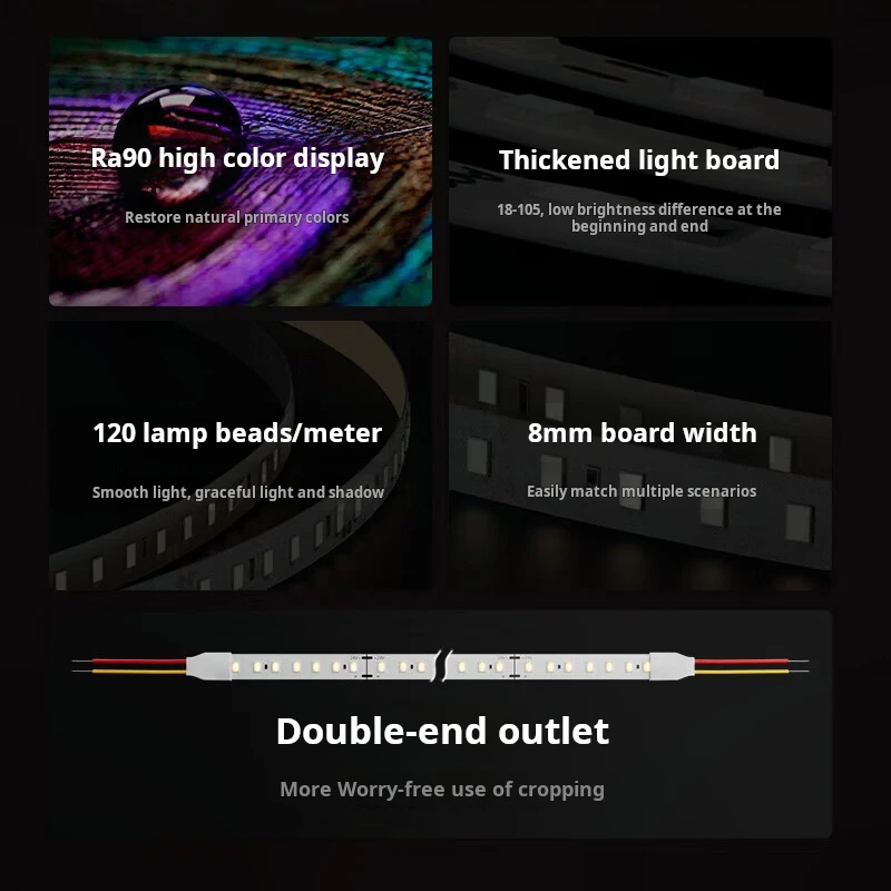 

Aqara одноцветная температура с голой пластиной, светодиодная лента T2, светодиодная лента для освещения окружающего освещения для зала, гостиной, коридора 3000K/3500/4000K