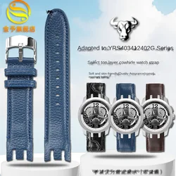 Cowhide Bracelet strap 21mm For Swatch YRS403 412 402G Series Wrist Strap Black Blue Brown Watchbands Man Watch band Accessories