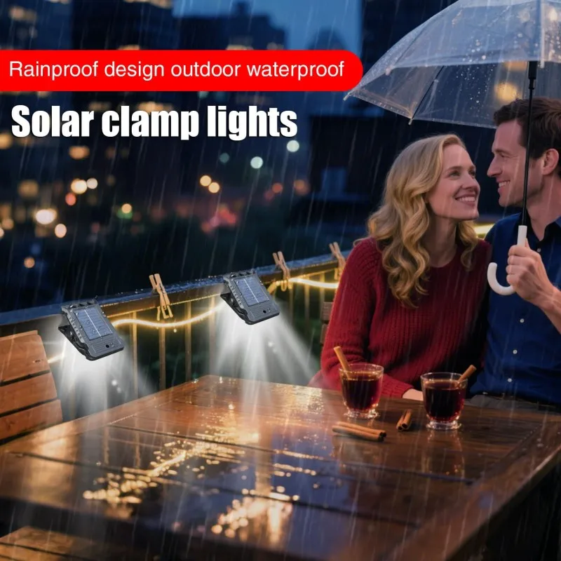Outdoor LED Solar Clip Light Portable Waterproof Body Sensor Lamp Courtyard Garden Lamp Flashlight Home Camping Wall Lights