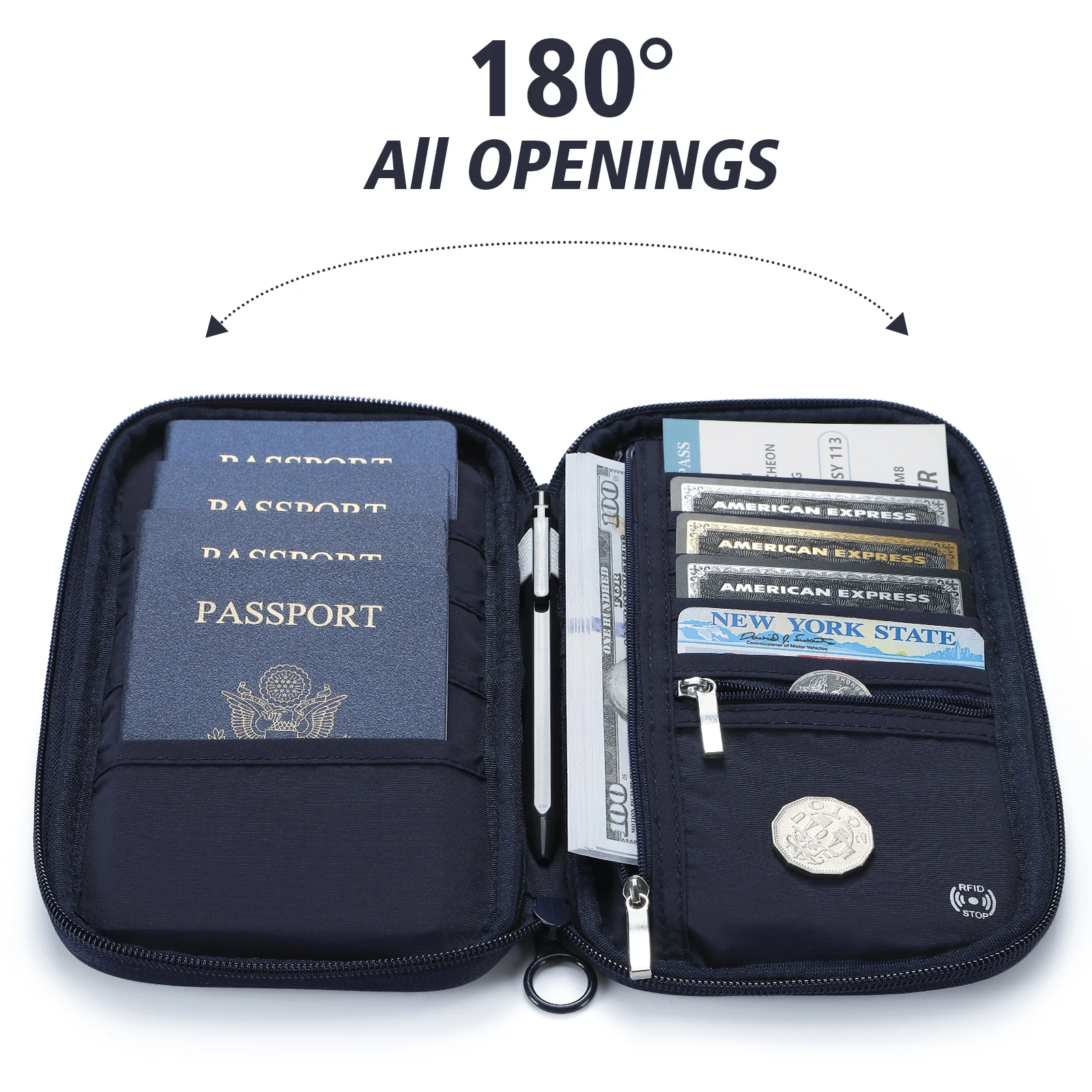 Blocking Passport Holder Travel Wallet Durable Anti-Theft Card Slots Protective Case Flights Travel Organizer for Women Men