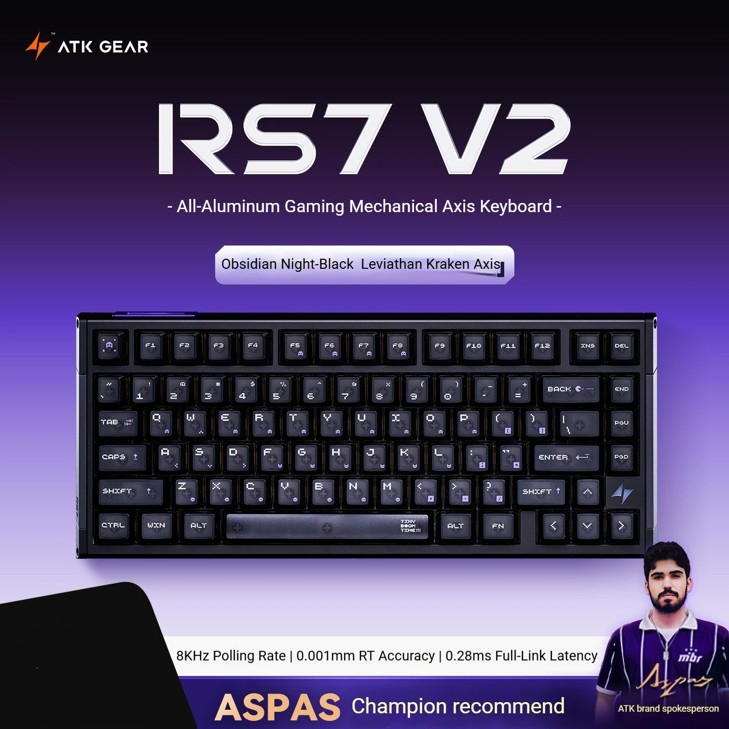 ATK RS7 V2 Ultra Magnetic Switch Wired Gaming Keyboard 8KHz RT0