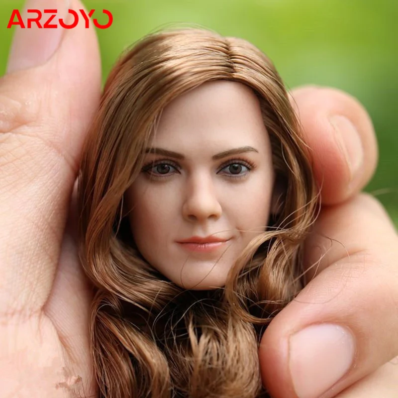 1/6 złote długie loki rzeźbione włosy Emma Watson głowy rzeźbienie dla 12-calowego żołnierza figurki ciała lalka Model