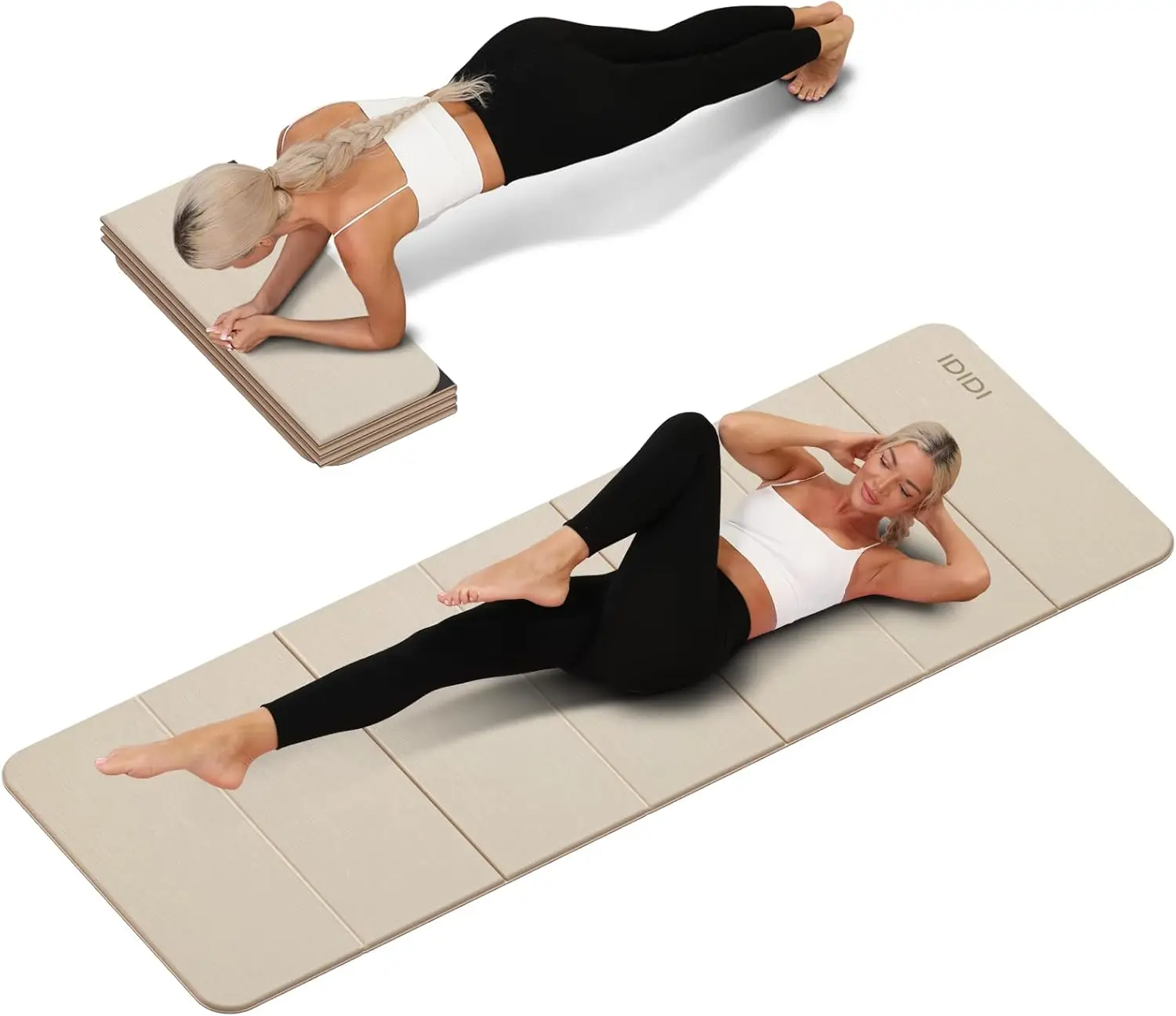 

Foldable Yoga Mat Extra Thick 0.32 Inches - SGS Certified POE Exercise Mat, Non-Slip Design Fitness Mat for Home or Studio
