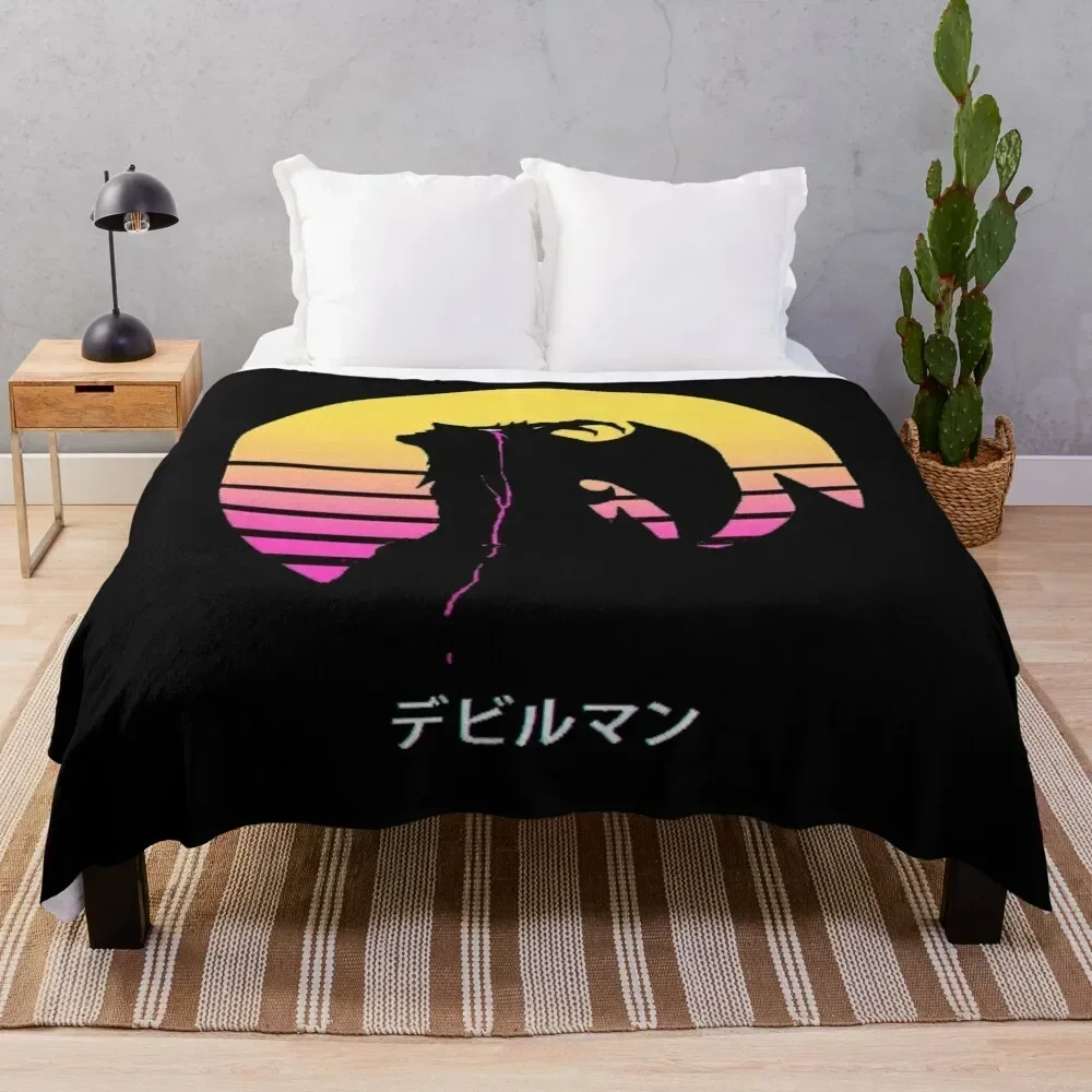 

Devilman - Akira Fudo Colorful Moon Design in all Products Throw Blanket Personalized Gift heavy to sleep Multi-Purpose Blankets