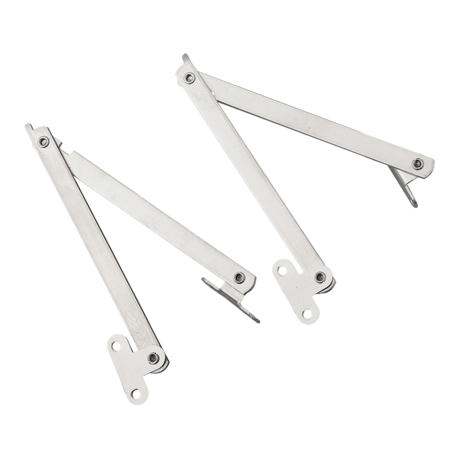 2pcs  Stainless Steel Hinges Furniture Cabinet Door Support Hinges   Folding 180 Degree Two-fold Strut Cabinet Door Support