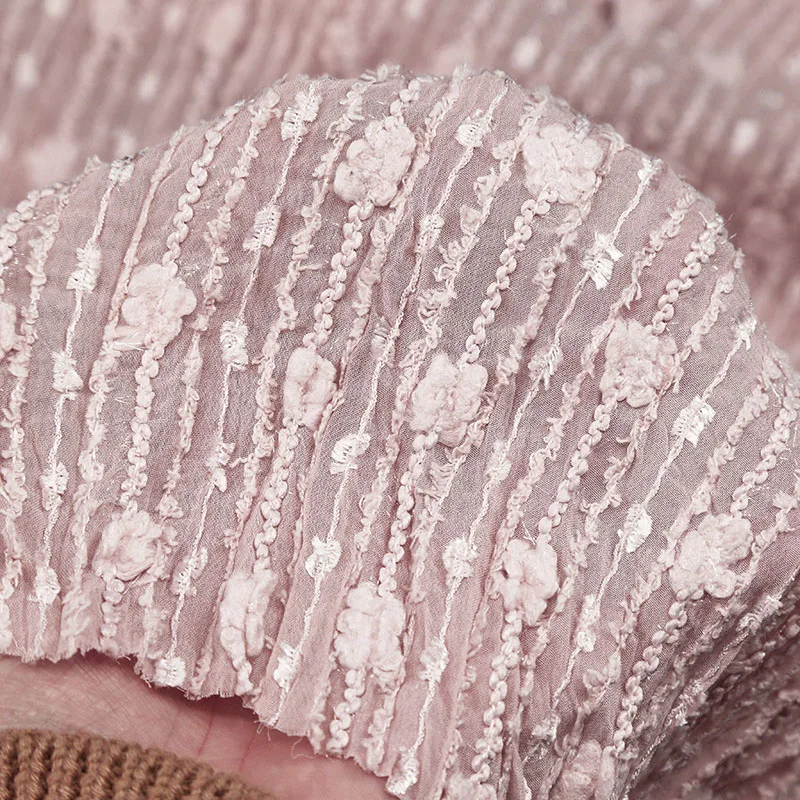 

Texture Wrinkle Three-Dimensional Fur Ball Embroidered Cloth Shirt Dress Doll's Clothes Clothing Fabric Designer Fabric