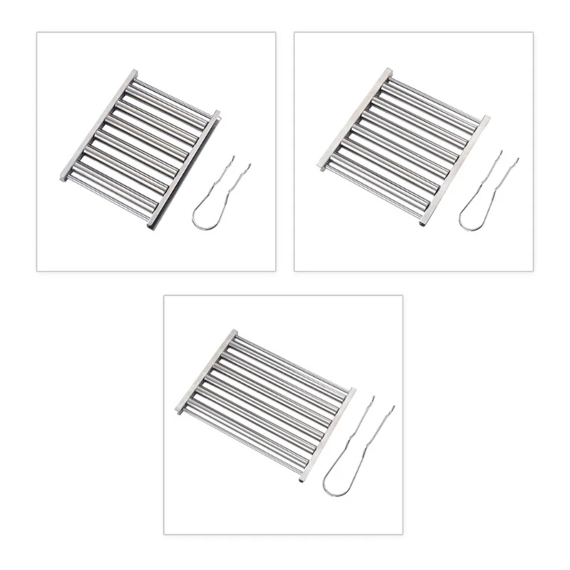 

Stainless Steel Sausage Roller Rack Portable Roller Grills Rack Holder X3UC