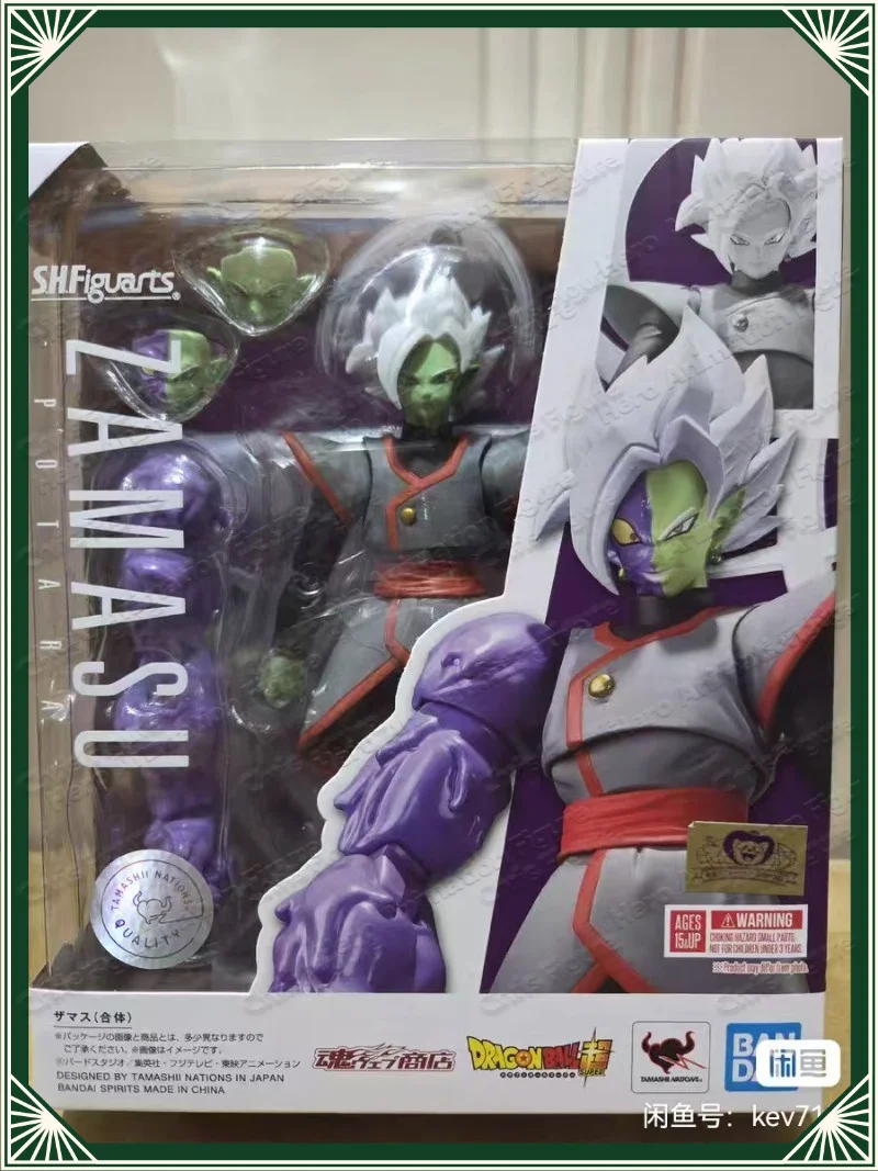 In Stock 100% Original Bandai Dragon Ball Sh Figuarts Shf Potara Zamasu Action Figure Anime Model Toy Figura Pvc Gift view 6