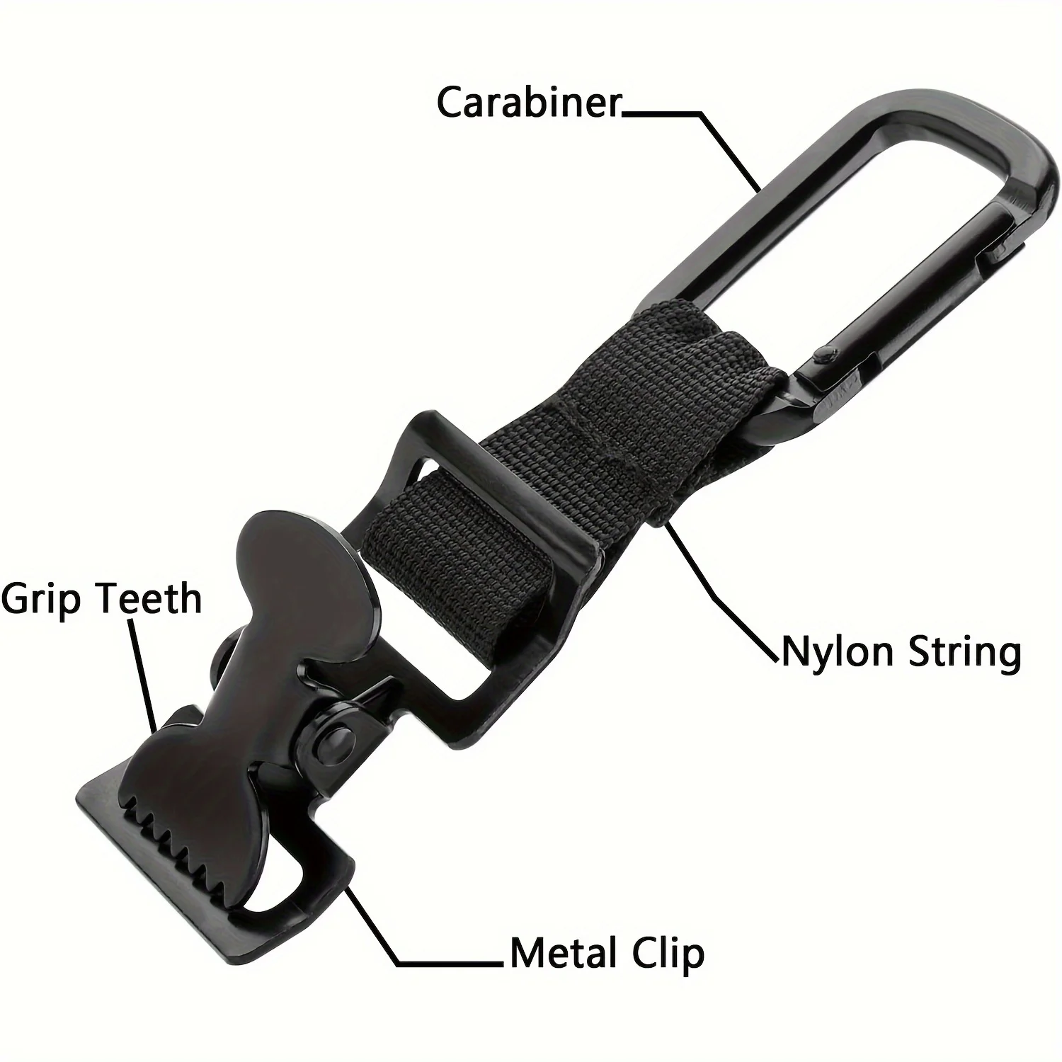Versatile Black Golf Glove Holder Clip - Securely Attaches to Belt or Bag, Perfect for Golf Gloves, Hats, Helmets, Masks & Towel