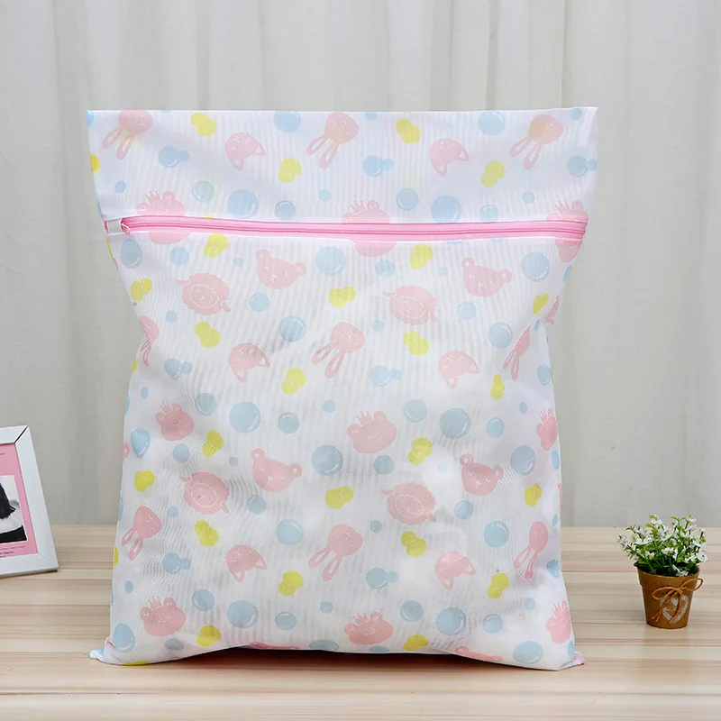 Print Rabbit Laundry Bag Dirty Clothes Storage Basket Cute Fine Mesh Washing Bags Multiple Sizes Laundry Bag For Washing Machine