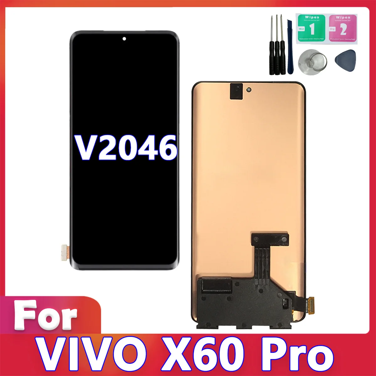 OLED X60 Pro LCD Screen For Vivo X60 Pro V2046 Display Touch Screen Digitizer Assembly LCD Replacement