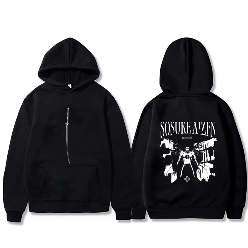 

Anime Bleach Aizen Sousuke Graphic Hoodie Men Women Casual Oversized Hooded Sweatshirt Unisex Fashion Trend Hoodies Streetwear