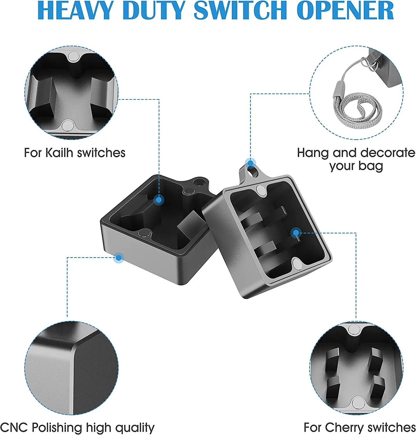 Switch Opener with Metal Magnet Aluminum Keyboard Switch Opener for Cherry MX Gateron Kailh Box Outemu Mechanical Switches