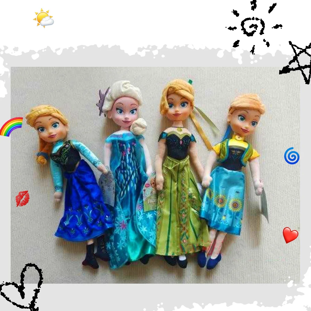 Disney Frozen Children's Plush Toy - Princess Elsa and Anna Sister Dolls, Soft and Life-like Stuffed Toys, Ideal as a Girl's Bir