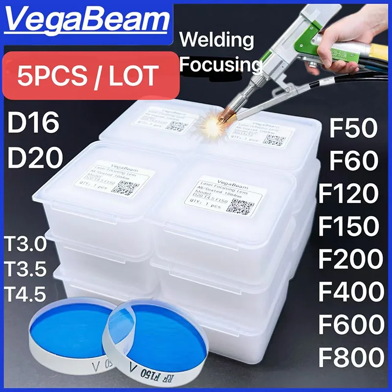 

5 PCS Laser Welding Focusing&Collimating Lens D20 F150 F200 T3.0 T3.5 T4.5 For SUP20S SUP21T SUP23S WSX QiLin Laser welding gun