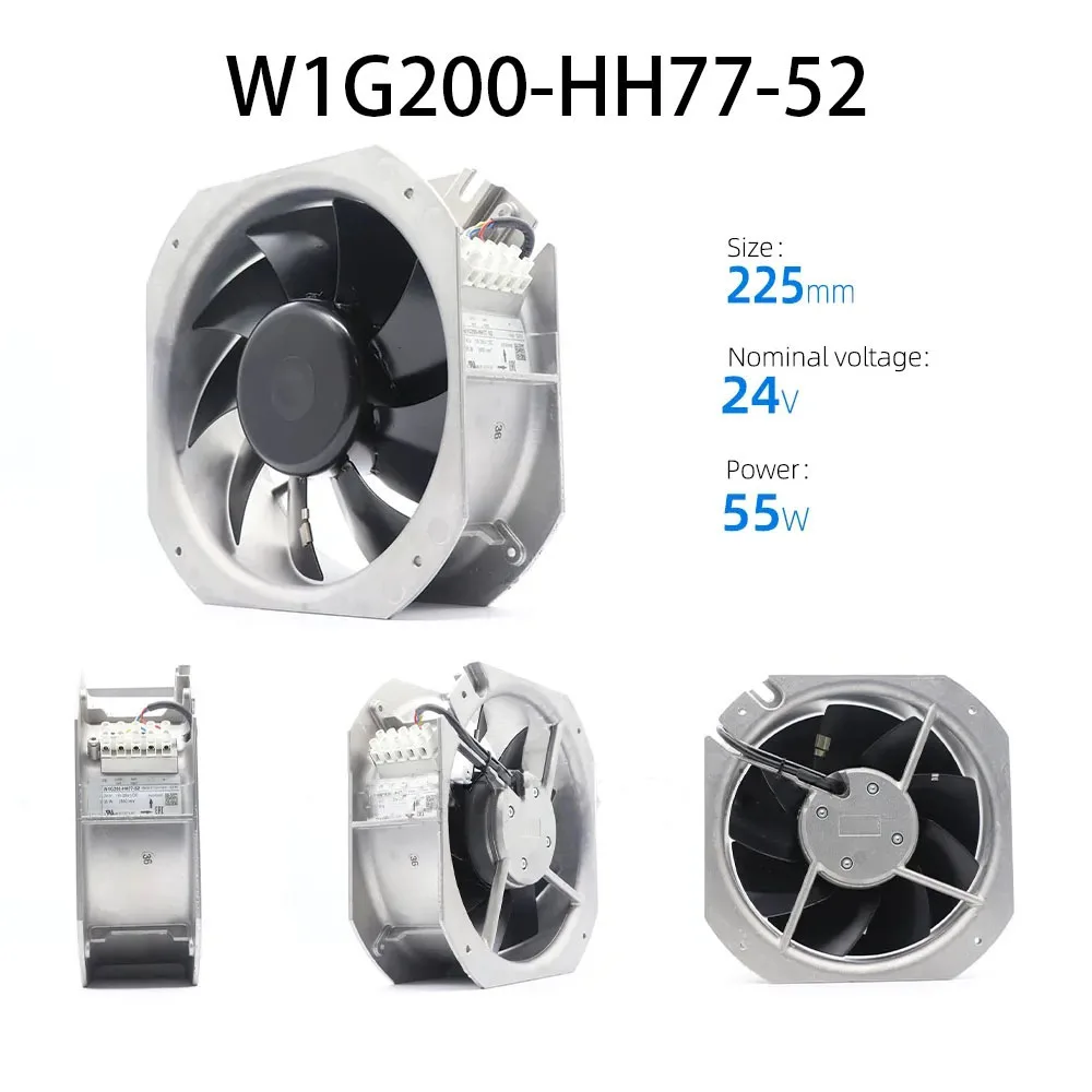 

inverter Control Cabinet Cooling Fan 24VDC 55W 225*80mm W1G200-HH77-52 Durable metal Industrial