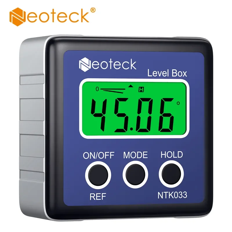 Neoteck 4*90° Digital Angle Finder Bevel Gauge Protractor Inclinometer Digital Level Box Measurement Tool Orange Blue Red Color