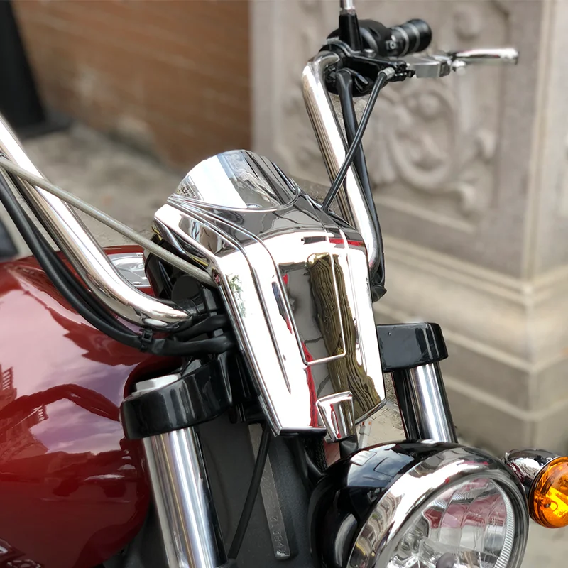 Motorcycle Cockpit Fairing Triple Tree Control Wiring Cover Front Bezel Windshield Chrome/Black For Indian Scout Sixty 2015-2023