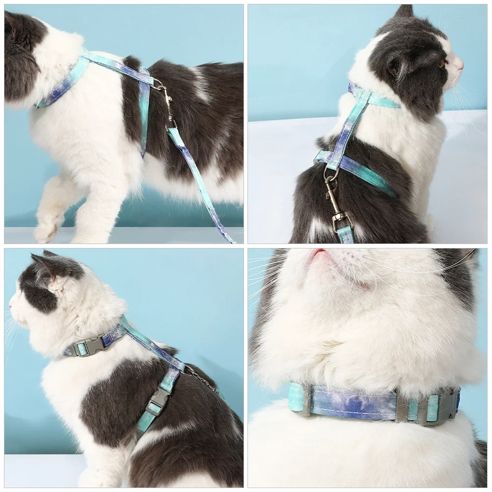 

1 set Adjustable Cat Harness Leash Set For Small Pets Outdoor Walking Escape Prevention Guinea Pig Harness Long Rope