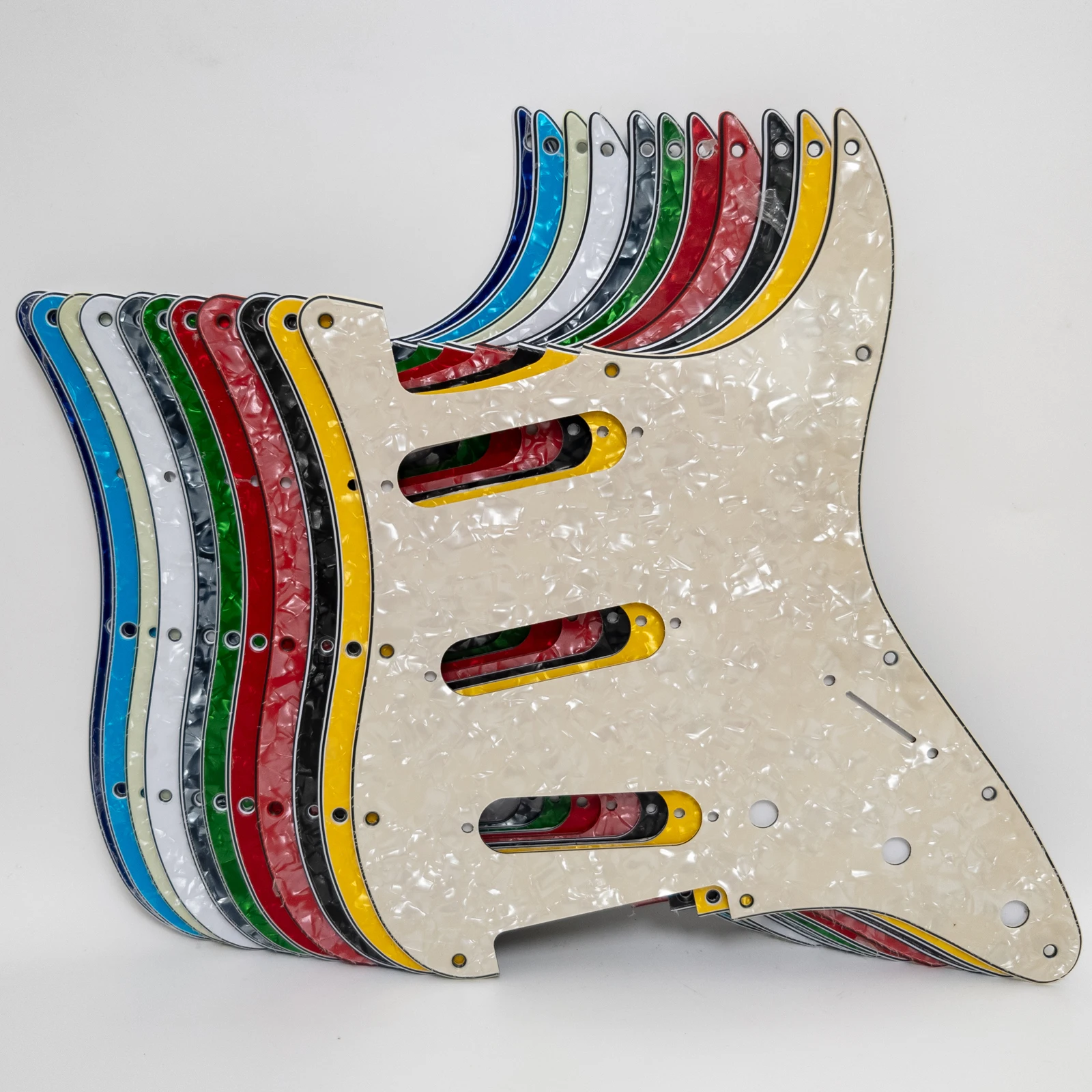 

Гитарная накладка SSS, 11-луноцветная многоцветная перламутровая пластина для царапин для обновления деталей электрогитары в стиле ST