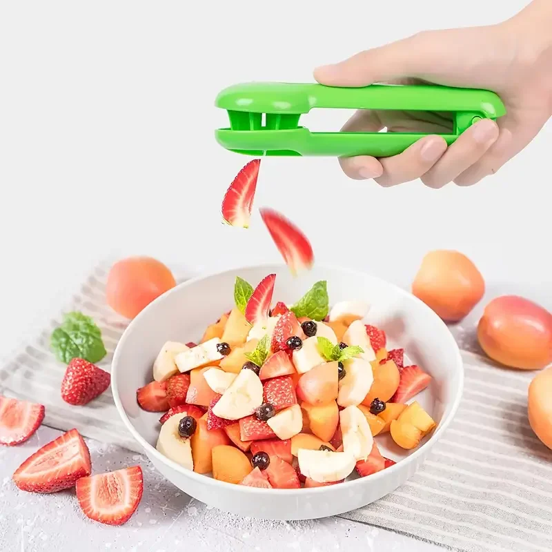 Cortador de frutas y verduras multifuncional, sin cuchilla, suministros creativos para niños, uva, tomate, cereza, 1 unidad