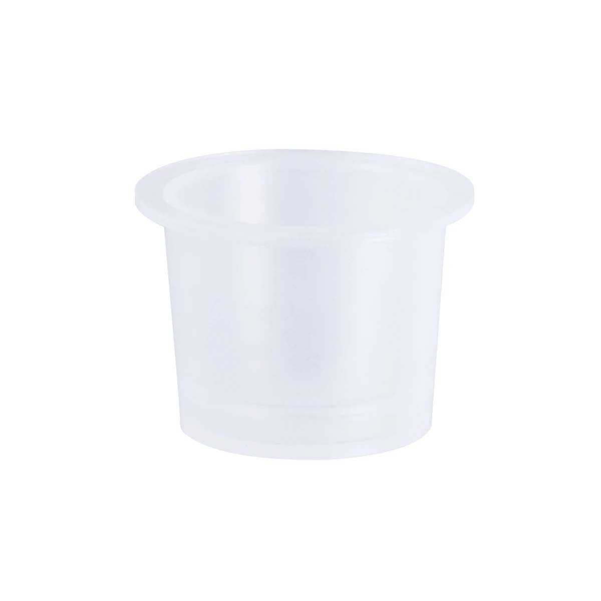 

100pcs Ink Caps Disposable Clear Ink Cups For Tattoo Pigment Permanent Eyelash Makeup Eyebrow Tattooing 15Mm Size L (White)