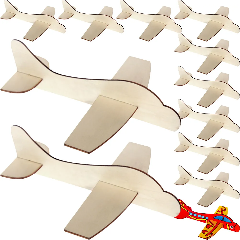 12Pcs Wood Airplane Blank Assemble Planes DIY Painting Educational Creative Activity for Kids Airplane Toys Plane Toy