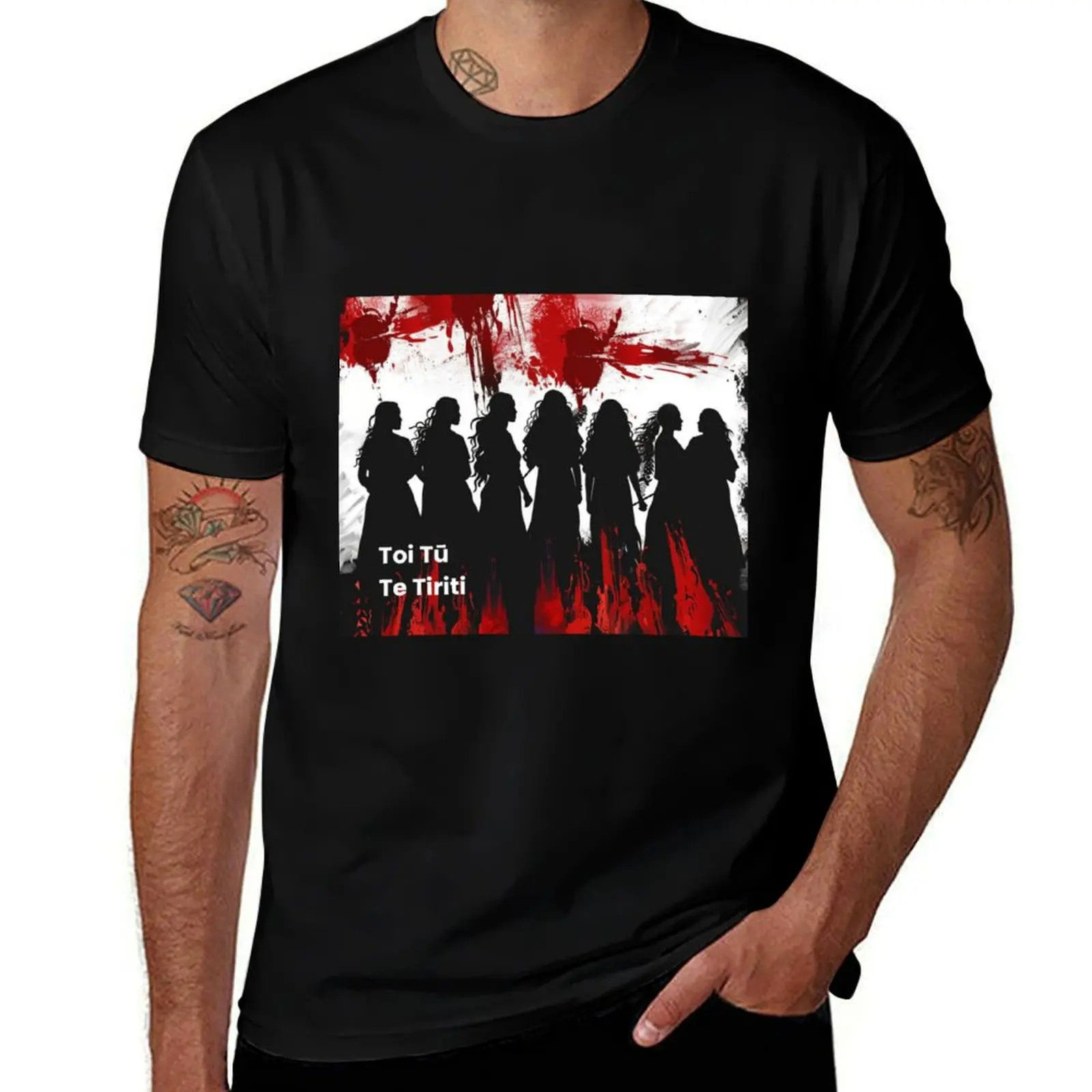 Camiseta Toi Tū Te Tiriti, camiseta informal con estampado de motivos.