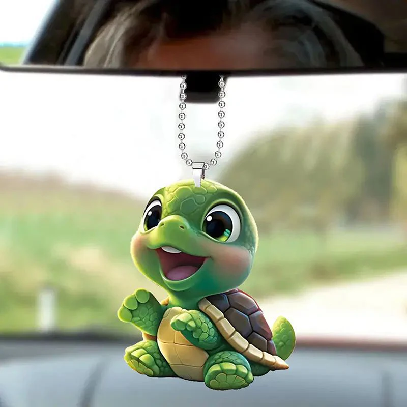 New Cute Tortoise Rearview Mirrors Pendant Car Hanging Ornaments Car Decoration Accessories Gifts