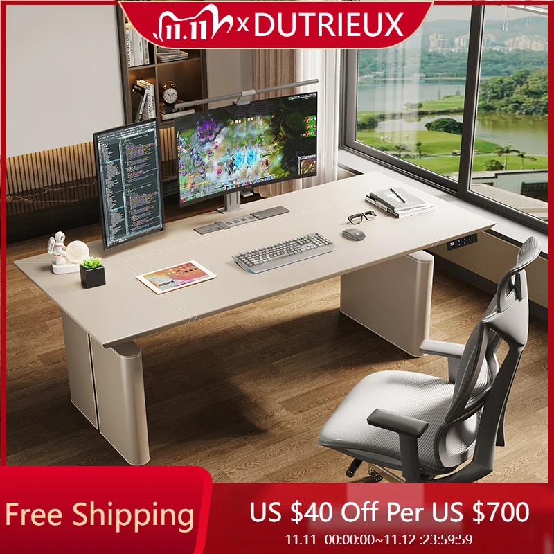 

Work Mobile Computer Desks Drafting Drawers Luxury Modern Gaming Computer Desks European Light Luxury Metal Bureau Furniture