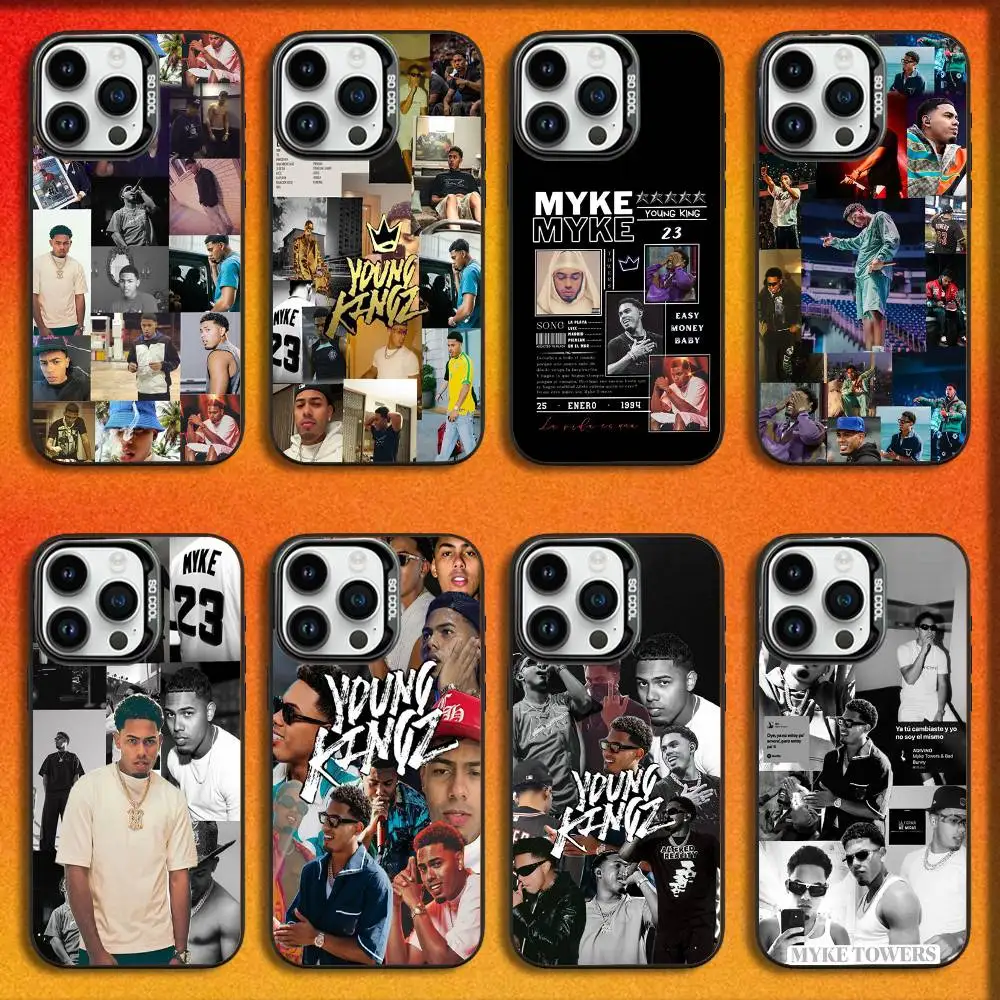 

Rapper M-Myke T-Towers Phone Case For iPhone 16,15,14,13,12,11,Mini,Pro,E,MAX Black Candy Matte Shockproof Cover