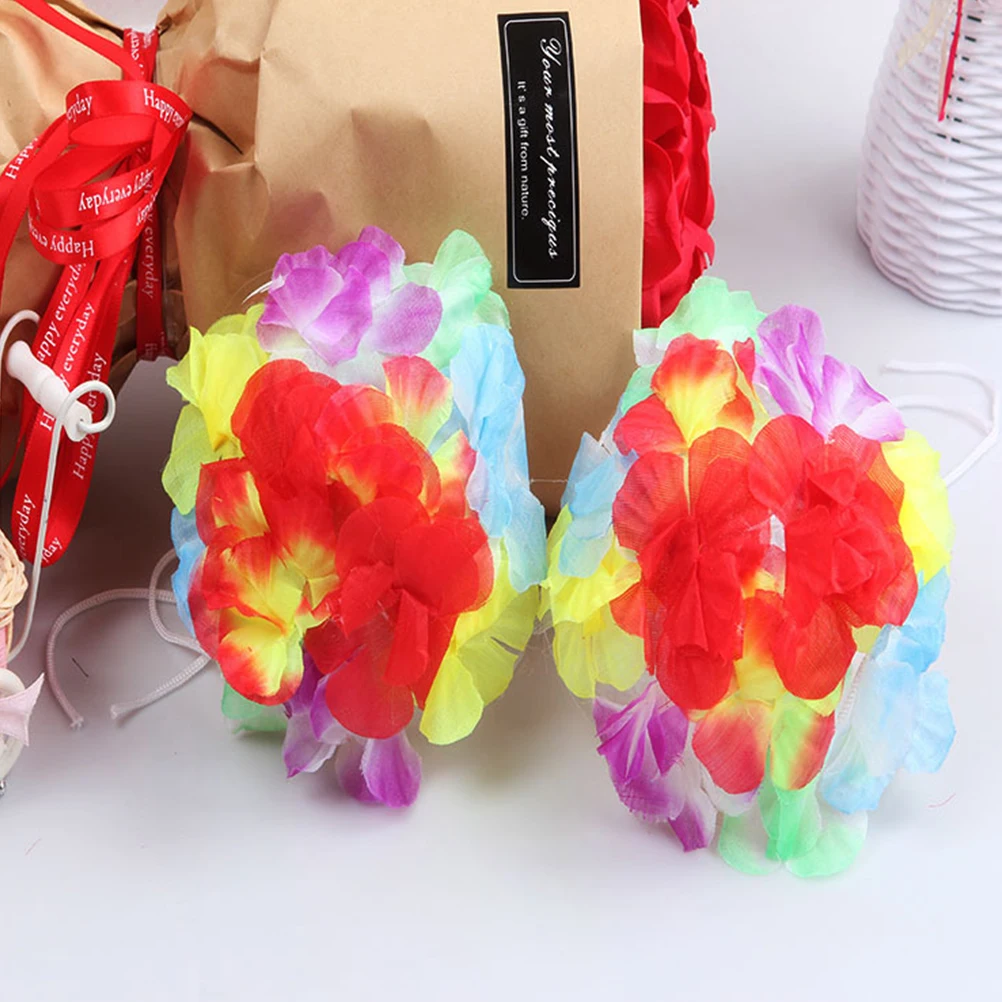 

Hawaiian Bra Big Women Party Performance Costume Flowers Halter Neck Top Floral