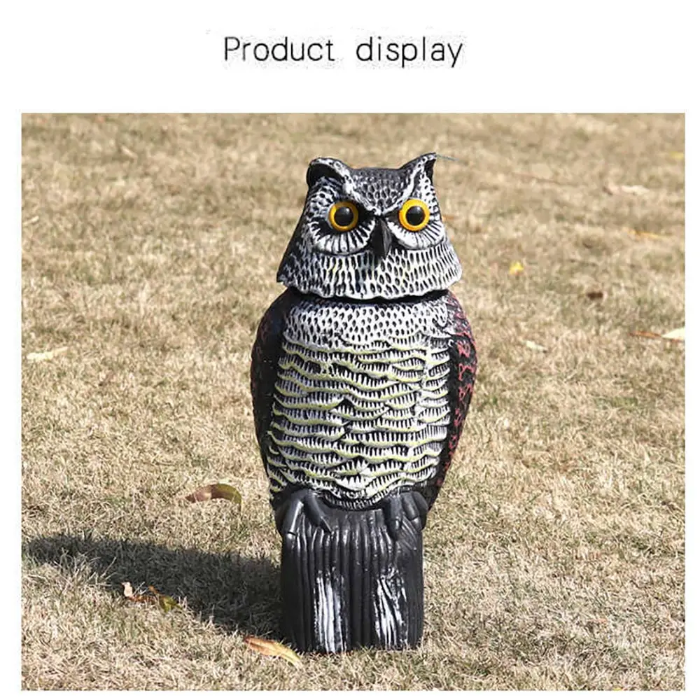 Fake Owl Decoy Owl Scarecrow Sculpture With Rotating Head For Garden Yard Bird Repellent Outdoor Pest Control Ornaments Repeller