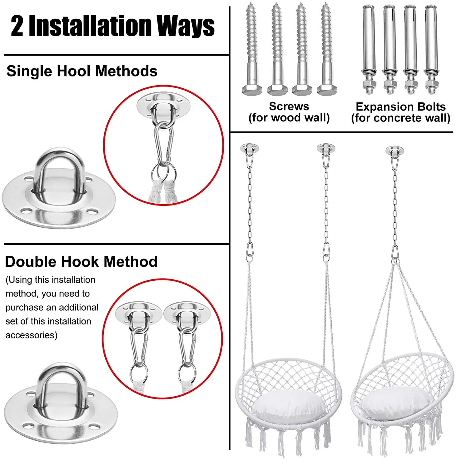 outdoor Macrame white round shape hammock chair Hanging Chair Hammock Swing For garden, porch