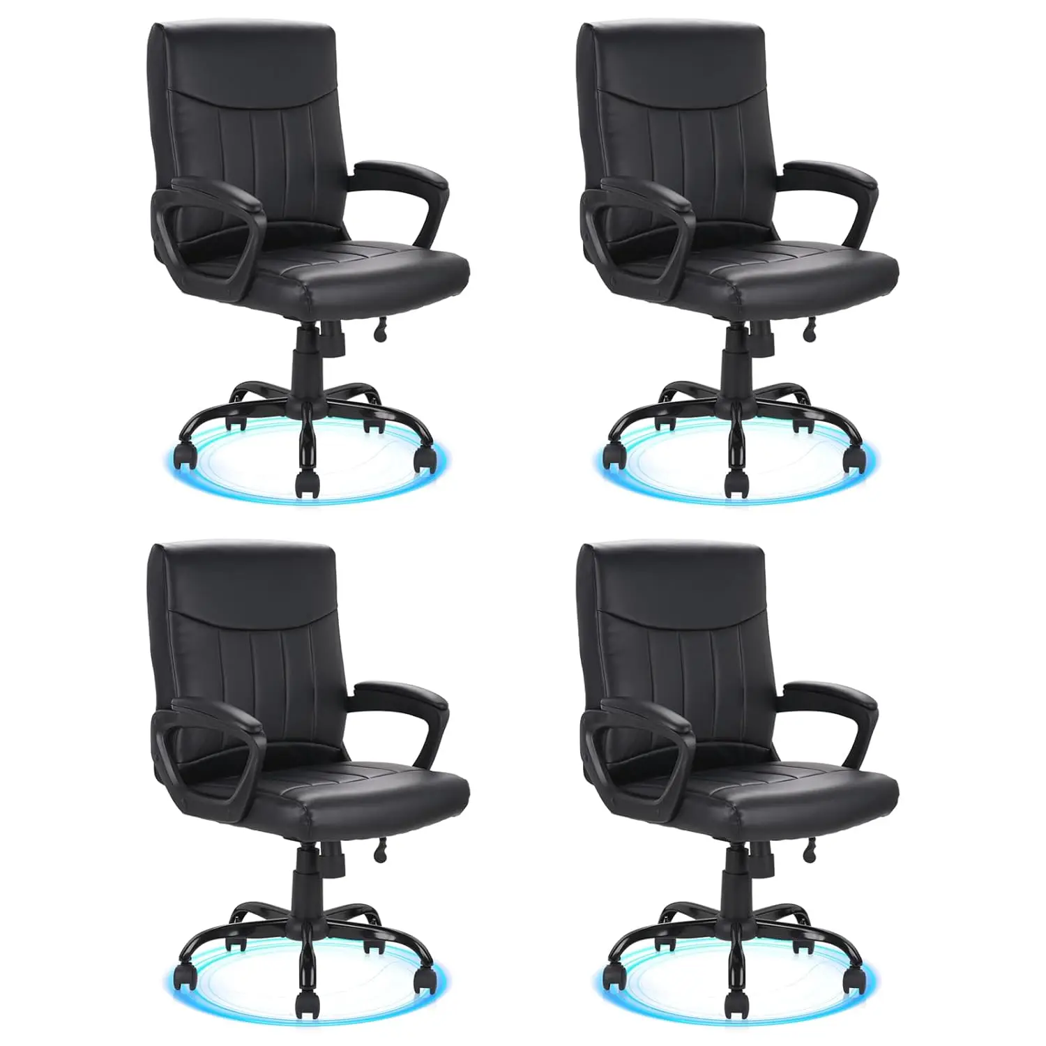 

Кожаное офисное кресло руководителя с поясничной поддержкой и мягкими подлокотниками, поворотное, на колесиках, эргономичное, со средней спинкой, для компьютера, на заказ