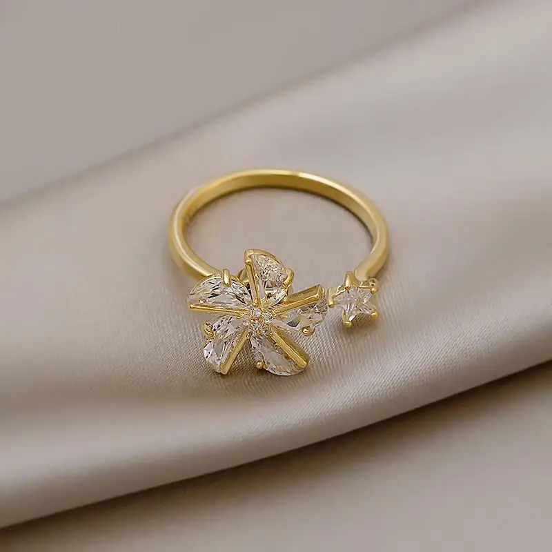 Rotary windmill ring female niche design temperament fashion personality element ring adjustable