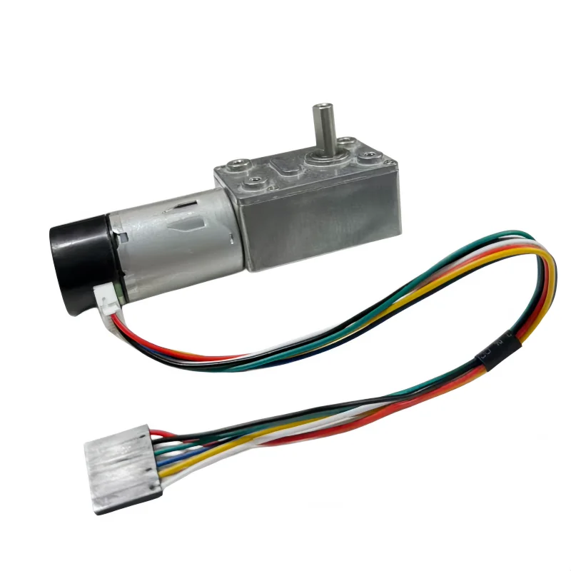 JGY-370 Turbo Worm Reducer Motor, Encoder Speed Measuring Motor 12V 24V 6VHigh Torque Low Speed Self-Locking Motor
