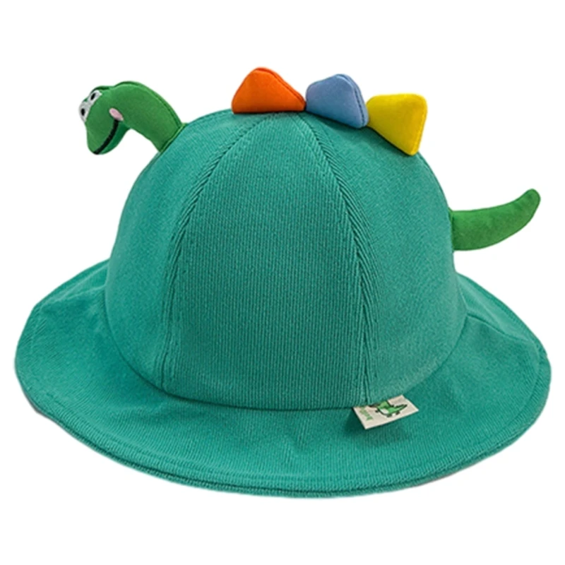 Outdoor Travel Sun Protections Hat Fisherman Hat for Infant Toddler Baby Spring Big Brim Caps Cartoon Dinosaur Basin Hat