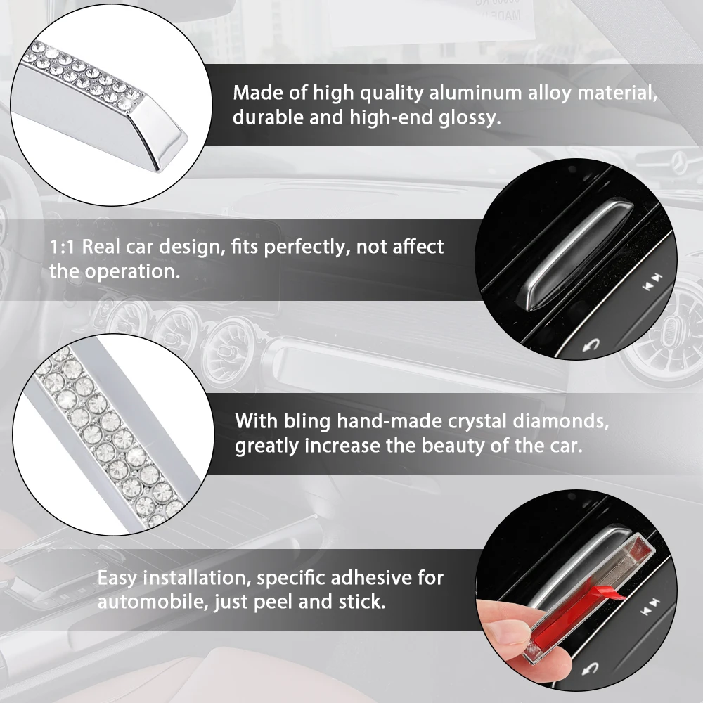DIYSMART for Mercedes Benz Car Bling Accessories Cup Holder Cover Compatible for A-Class CLA GLA GLB GLE GLS 2023 2022 2021 Crys