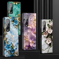 Luksusowe etui na telefon Flower Marble Cover do Samsung Galaxy ZFold6 Z Fold 4 5G ZFold5 Z Fold4 Fold Shockproof Hard PC